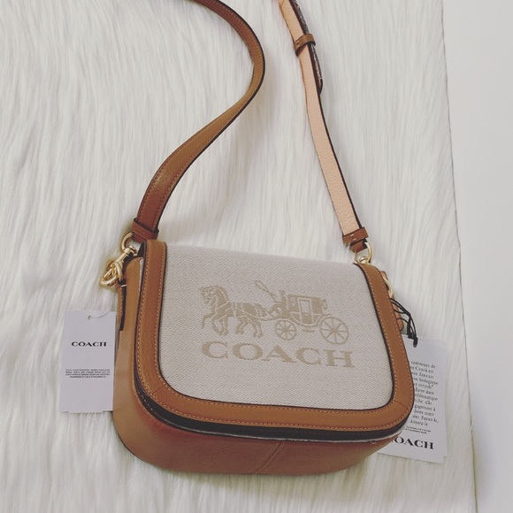 NWT💃Coach Saddle Bag In Colorblock With Horse And Carriage - Picture 5 of 10